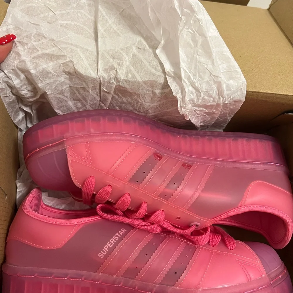 adidas Pink Superstar Clear Platform Sneakers